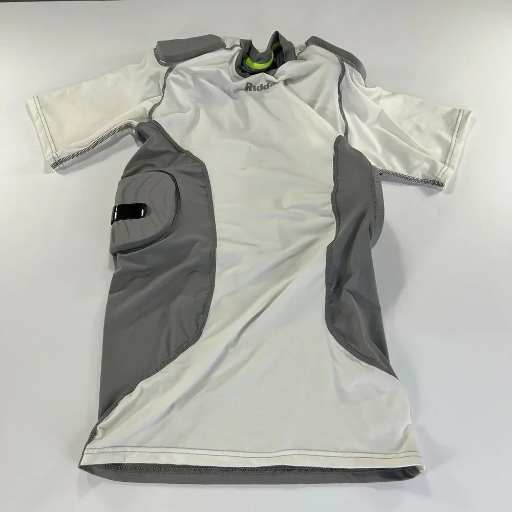 Riddell Power Integrated 5 Padded Football Shirt White Gray Adult Size Mens M